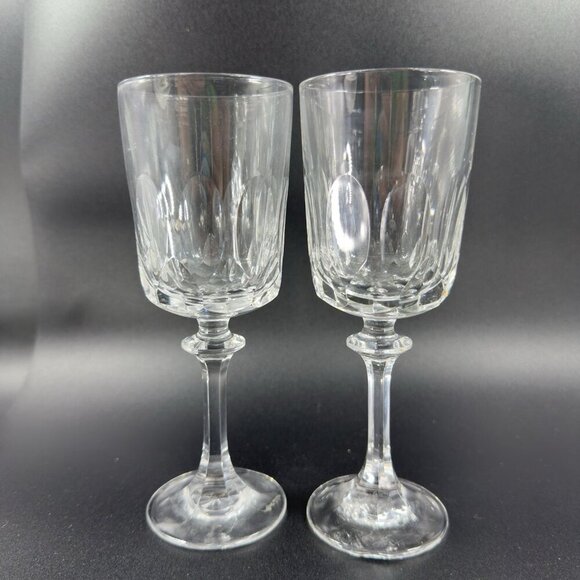 Tiffin Franciscan Atwater Stem Goblet Clear Glasses Manganese 365nm Green UV Set - Picture 5 of 15